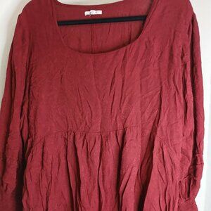 Maurices Maroon Babydoll Top size 3X